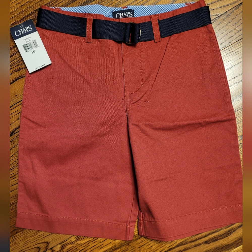 Chaps Boy's Red Shorts with Belt